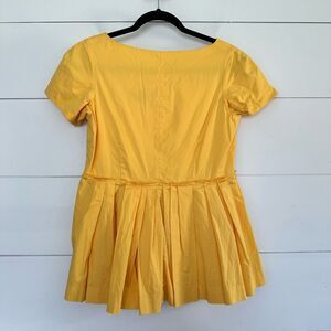 Rochas Women’s 44 Yellow Peplum Blouse Top Made in Italy